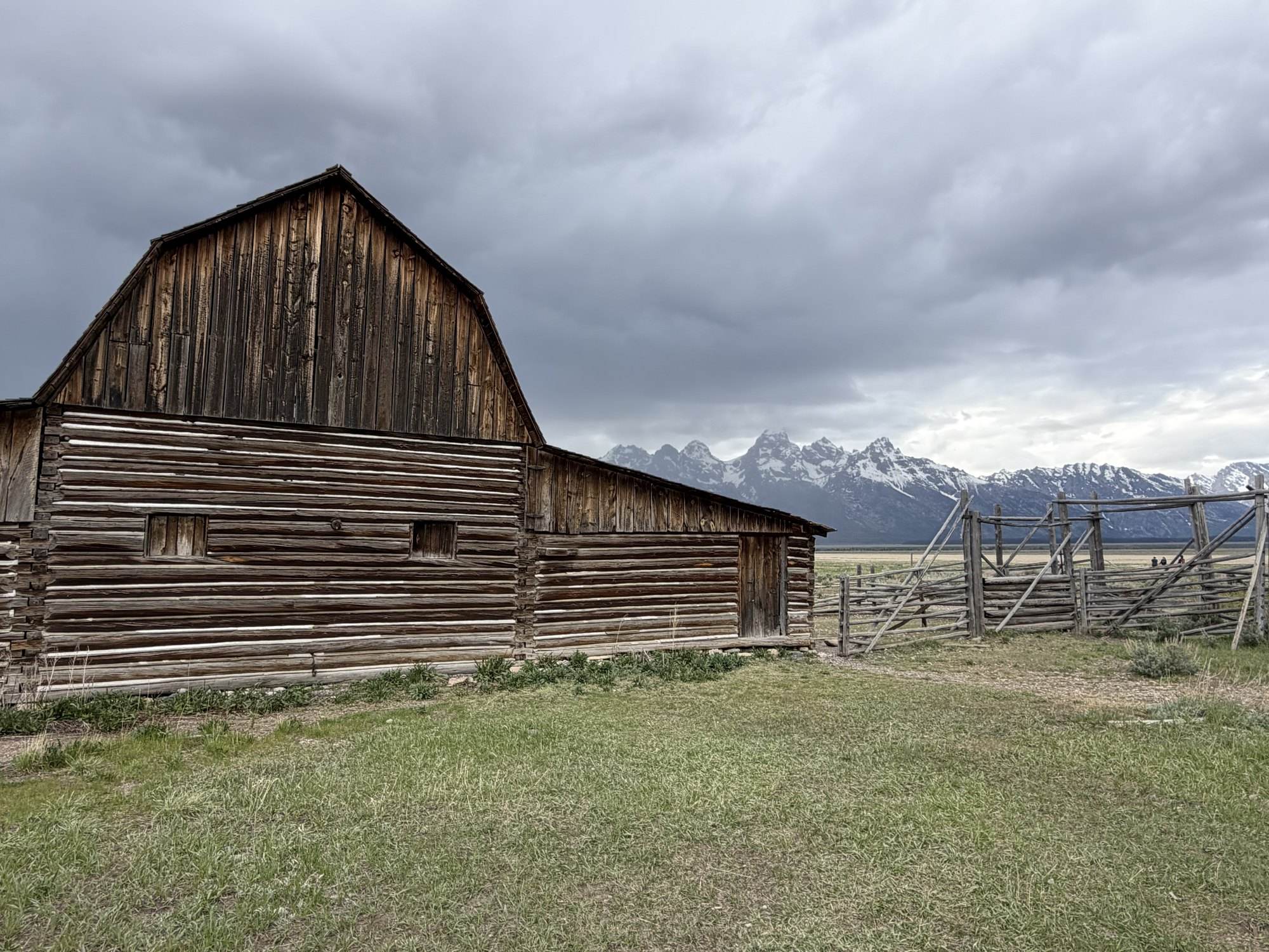 The John Moulton barn on Mormon Row below the Teton Range, Grand Teton National Park